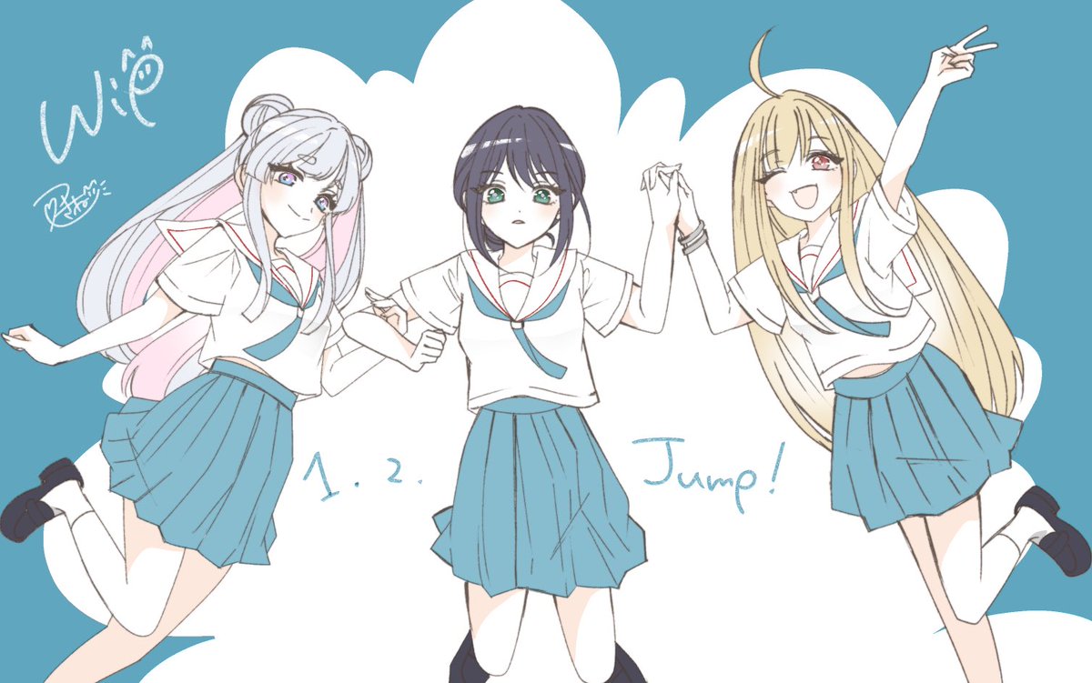 お揃い制服いろかぐヤチ🦊🐰🐙（wip） 168598824番煎じだろうと彩葉と