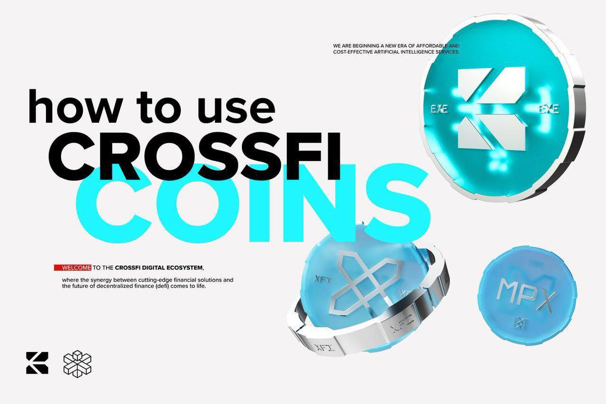 semanticEXE's tweet photo. Coins of the CrossFi ecosystem

EXE is an AI token based on the CrossFi Chain. It is a utility token in the huge CrossFi ecosystem. Today we will tell you more about the CrossFi Chain and its coins.

CrossFi Chain 
This is an L1-level blockchain with a modular architecture. It consists of two integral parts: Cosmos and EVM. Each part is responsible for its specific function, and their work is fully synchronized as a single organism.

The CrossFi Chain is based on two coins: MPX and XFI. They are essential tools for interacting with the CrossFi Chain network.
and its users. Their compatibility creates a stable CrossFi platform interaction system.

MPX 
CrossFi Chain native coin with unlimited issue. The coin opens access to full membership in the CrossFi network. 

MPX is the computing power for XFI mining. MPX staking involves blocking your coins with a validator to support the functionality of the blockchain. In return, you receive XFI rewards for the next 17 years.

XFI 
A liquid asset with a limited issue. The emission model is designed in such a way that the supply of XFI will gradually decrease, and the utility will increase the demand for it. Thus, this will cause a shortage in the open market and give a positive vector of movement towards a steady increase in the XFI exchange rate.

XFI is used in all products and services of the CrossFi ecosystem. This is a means of payment in the CrossFi Card, a payment method in the CrossFi App. XFI opens access to all dApps, allowing you to earn money in other solutions built on the CrossFi Chain. With XFI, you can earn income on DEX, in the xAPP CrossFi DeFi app, etc.

One of the guaranteed ways to receive XFI throughout the issue, regardless of the exchange rate, is by staking MPX coins.

To learn more: https://t.co/4FYOUzZ1pe

Welcome to the CrossFi ecosystem!
