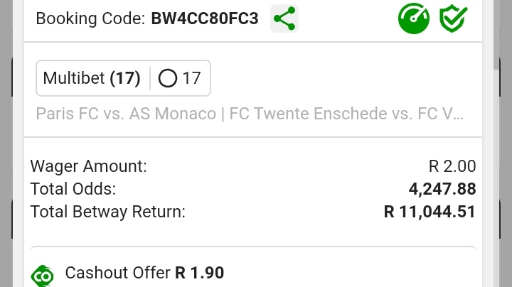 Booking code BW4CC80FC3
Both Teams To Score 💥💥