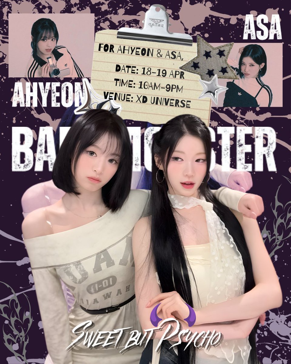✦ ݁˖ BABYMONSTER AHYEON&ASA BIRTHDAY EVENT .✦ ݁˖ ⛧ 𝕾𝖜𝖊𝖊𝖙