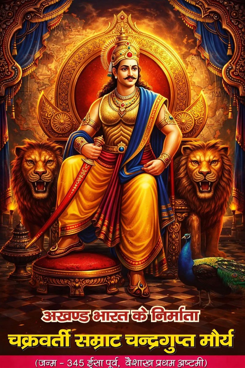 Pradeep27819786's tweet photo. विशाल अखंड भारत के सूत्रधार शौर्य पराक्रमण के प्रतीक चक्रवर्ती सम्राट चंद्रगुप्त मौर्य जी की जयंती पर उन्हें कोटि https://t.co/GCGbMJaSjT