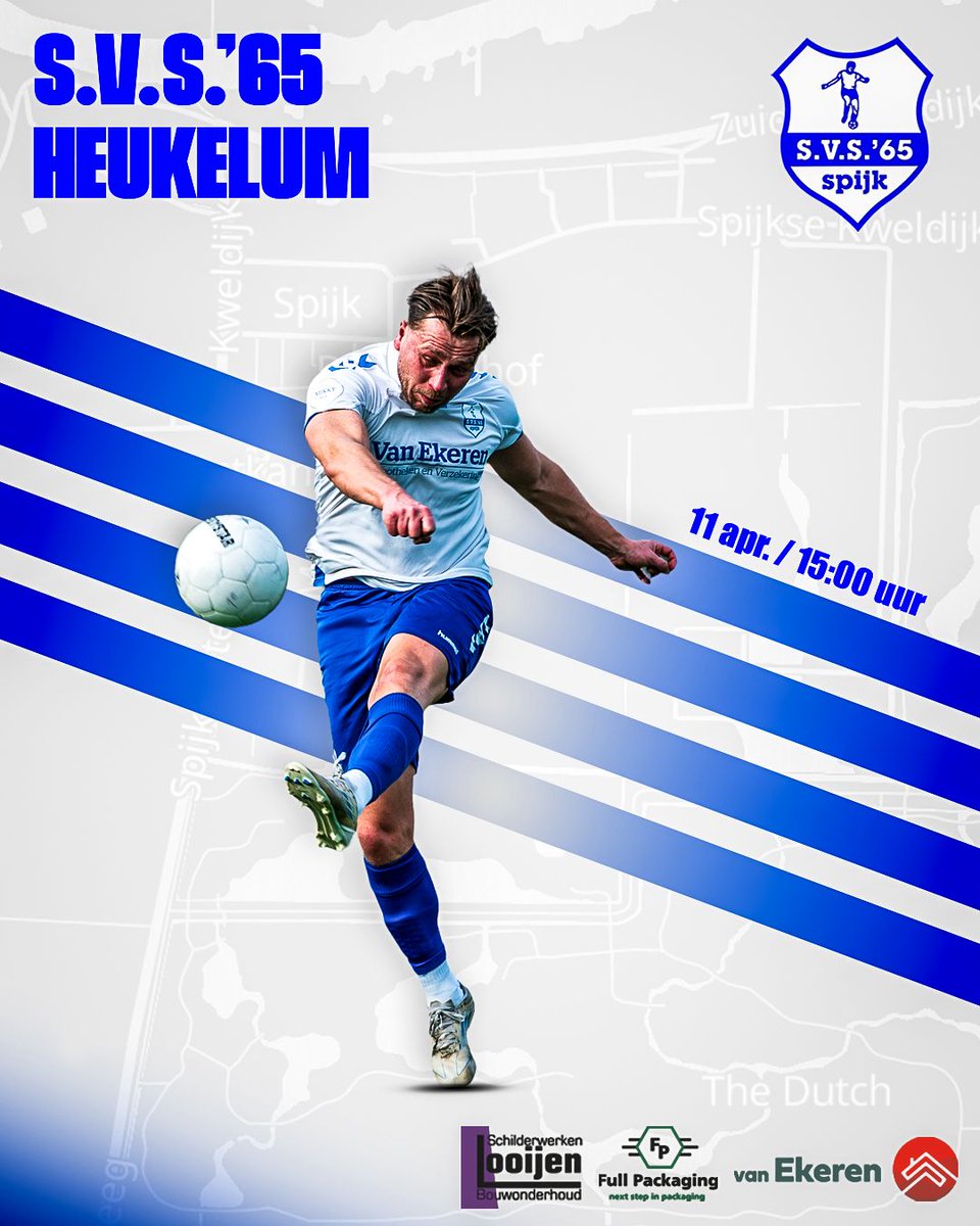 svs65spijk's tweet photo. Mooie wedstrijdaffiches morgen:
12.30 uur S.V.S.'65 2 - VVAC 3
15.00 uur S.V.S.'65 1 - Heukelum 1
⚔️ | S.V.S.’65 - Heukelum
📅 |  11-04-2026
📍 | Sportpark aan de Kweldijk
⌚️ | 15:00 uur
🏆 | 4e Klasse D
👨‍✈️ Scheidsrechter:Dhr. H. van Hemert
Na afloop : "Feestje met DJ Tasso"! https://t.co/5eud10eY9M