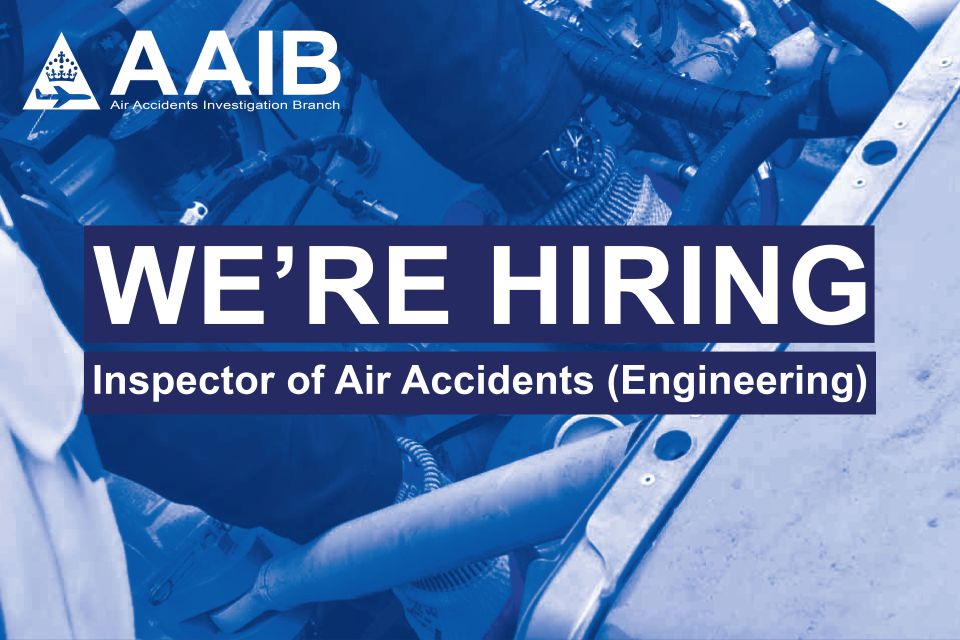 aaibgovuk's tweet image. The Air Accidents Investigation Branch is recruiting for an Inspector of Air Accidents (Engineering)

Read more on how to apply: gov.uk/government/new…

#Jobs #AviationJobs #Hiring #Engineer