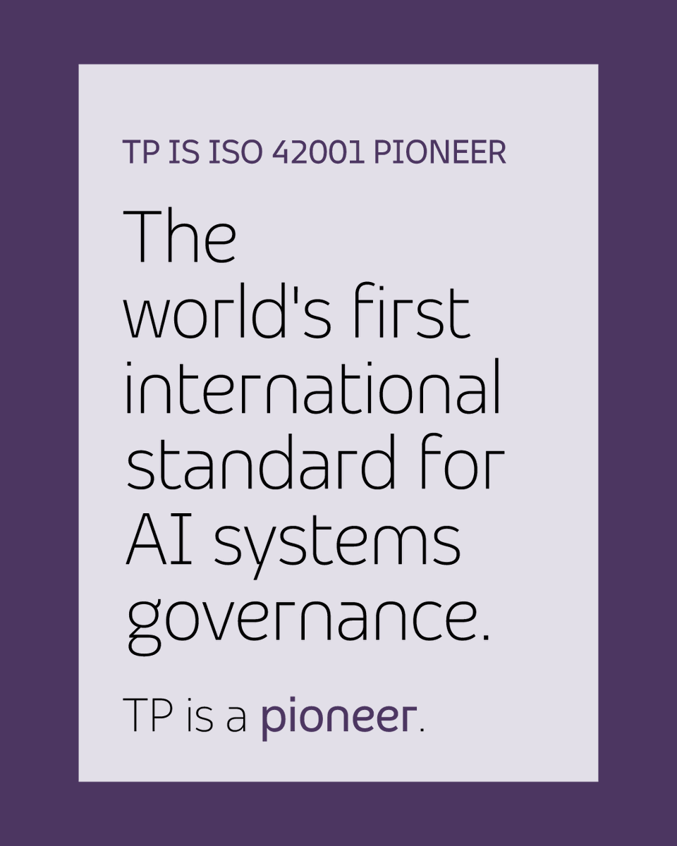 TPatKSA's tweet photo. TP is one of the first in the sector to achieve the ISO/IEC 42001:2023 AI Management System Certification from BSI.

Learn more: https://t.co/PnoVgyYPwr 
 #Proud2BeTP https://t.co/dGpnOeq26b