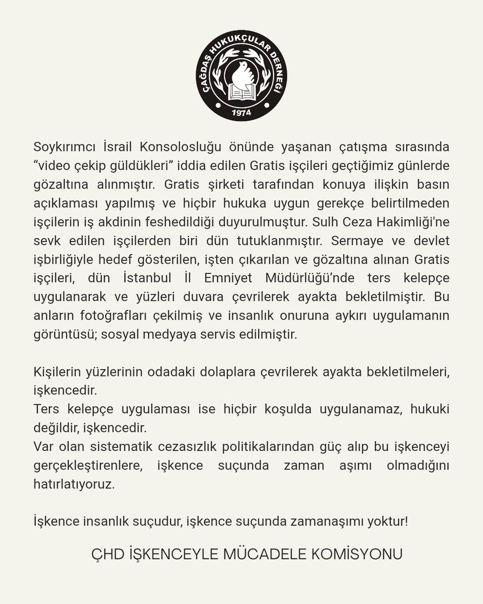 ÇHD İşkenceyle Mücadele Komisyonu tweet media