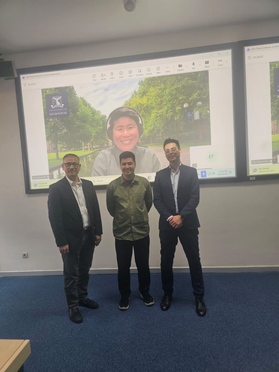 aypay1's tweet photo. Congratulations Dr. Makhmetov for successful PhD thesis defense on "Teachers  Well-being in Kazakhstan: Coceptualization, Influencing Factors, and Outcomes Based on TALIS Data."  As co-advisor,  I would like to thank Dr. Chin of Univ. of Melbourne, main advisor Dr. Daniel Torrano https://t.co/wLwHIz5u6X