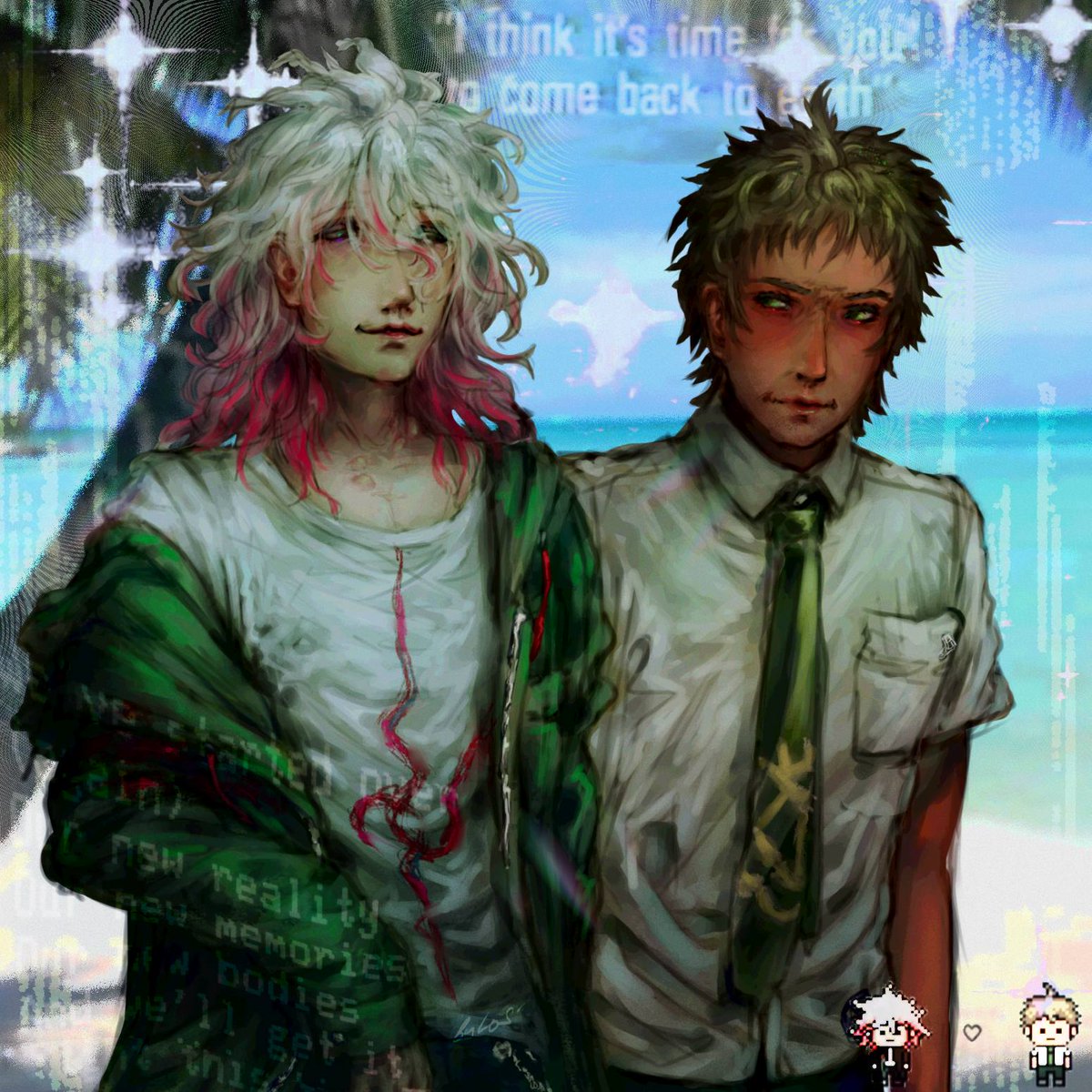 Los_sleep's tweet photo. my old lazy art with Komahina.. https://t.co/OsO4Ff6nJr