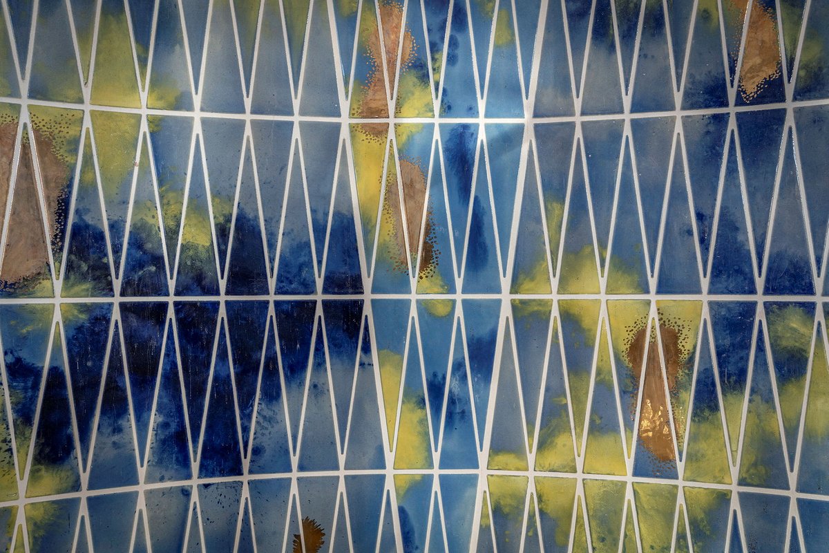 sagradafamilia's tweet photo. Unique pieces decorate the interior of the tower of Jesus, a large 60-meter-high ceramic mural that tells the firmament’s story. https://t.co/gkJY91doyq