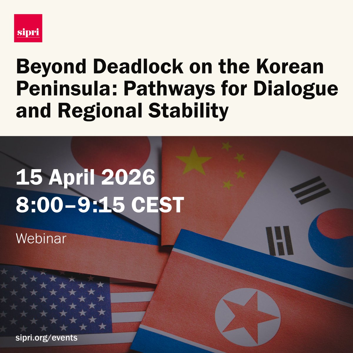 SIPRIorg's tweet image. 🗓️ #Webinar: Join SIPRI on 15 April for the webinar ‘Beyond Deadlock on the Korean Peninsula: Pathways for Dialogue and Regional Stability’.   
Secure your spot ➡️bit.ly/41GWpMs  
Read more ➡️bit.ly/4m2RLlx 
🎙️Fei Su (moderator), Professor Eunjung Lim, Dr John