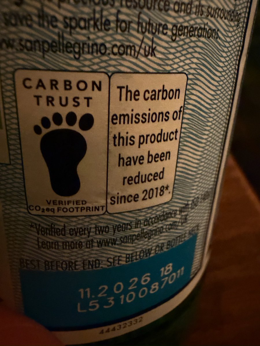 We have our carbon footprint on bottles of water here in the UK #london