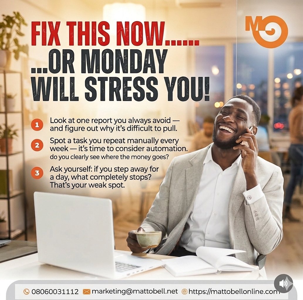 mattobell_ltd's tweet photo. Stop treating your business like a delicate vase that shatters the moment you step away. 

If your Monday is a disaster, it’s because you’re still manually chasing reports and losing track of expenses instead of letting systems do the heavy lifting. https://t.co/7pCN87uOFv