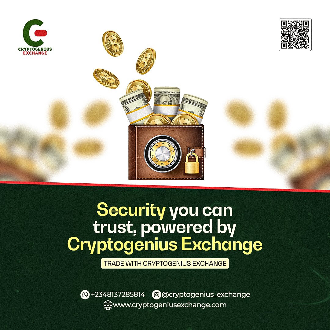 CryptogeniusEx's tweet photo. In a space where trust matters most, your security should never be a question.
Powered by Cryptogenius Exchange 🔐✨ https://t.co/Z9Vk7PDSc6