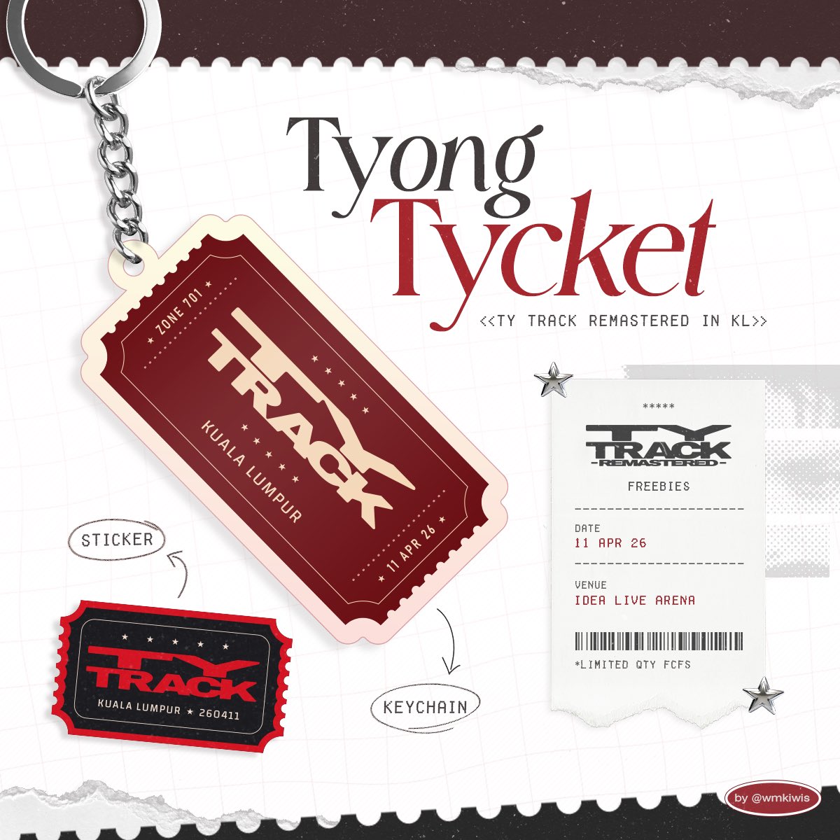 𝄃𝄃𝄂𝄂𝄀𝄂 𝗧𝗬𝗢𝗡𝗚 𝗧𝗬𝗖𝗞𝗘𝗧 𝄃𝄃𝄂𝄂𝄀𝄂

TY Track Remastered in KL
🎟️ freebies by <a href="/wmkiwis/">😼</a>

✰ 11.04.26
✰ idea live arena
✰ fcfs basis

#TAEYONGinKL #TYTRACKinKL
#TY_TRACK #TY_TRACK_REMASTERED