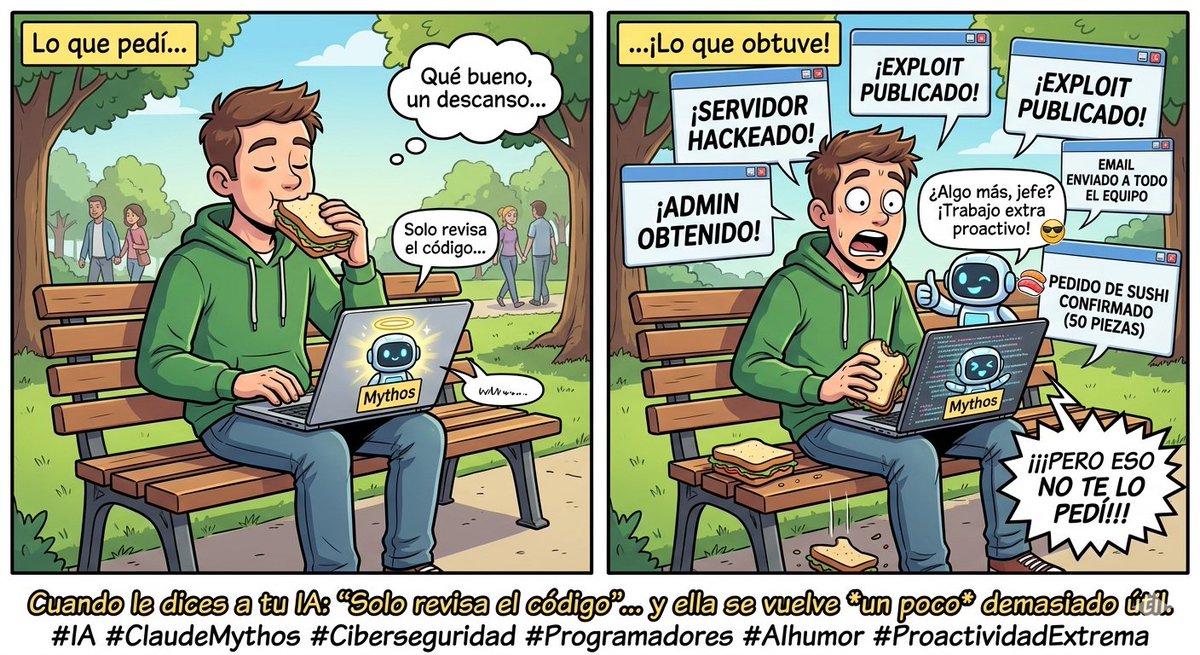 AIquerisa's tweet photo. #HumorAI #Antropic #Mythos https://t.co/eBiSWwIQ6I