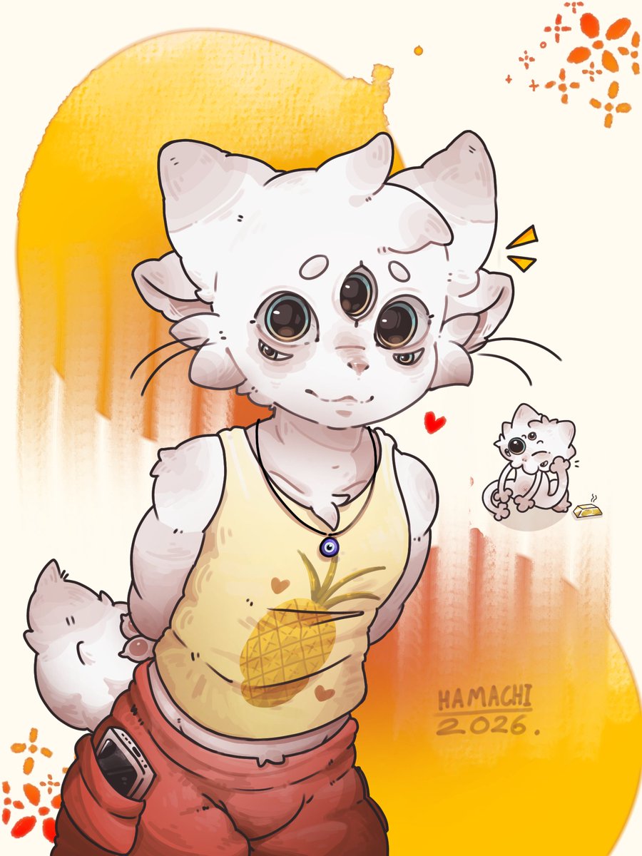 Hamachi_59's tweet photo. #furry #furryfandom #furryart  🇹🇭
น้องแมงสี่หูห้าตาตัวสีเผือกชื่อว่า เบจญเนตร~ https://t.co/5l9NFkH0ym
