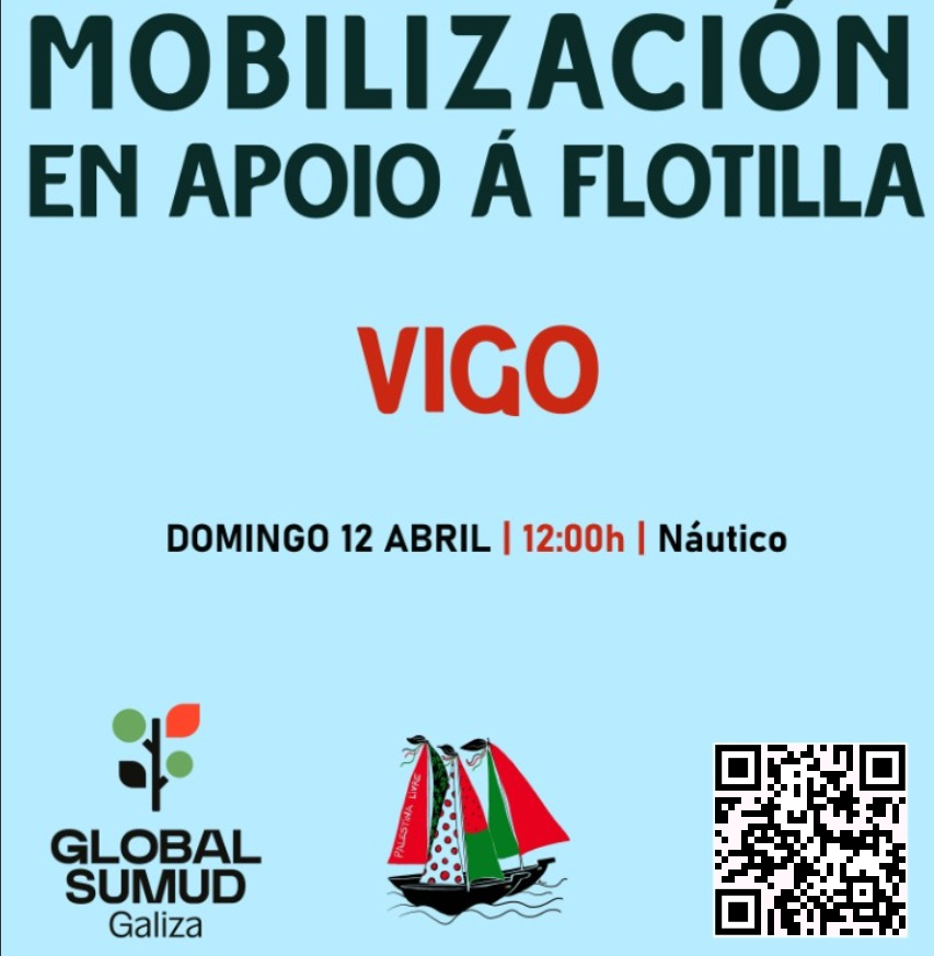 CgtVigo's tweet image. Chamamento á cidadanía e organizacións sociais para este domingo ás 12 do mediodía no Náutico de #Vigo apoiando ás 10 galegues que responderon ó chamamento dos palestinos en Gaza e embarcaranse nesta nova mobilización da #FlotillaSumudGlobal que parte de Barcelona rumbo a #Gaza.