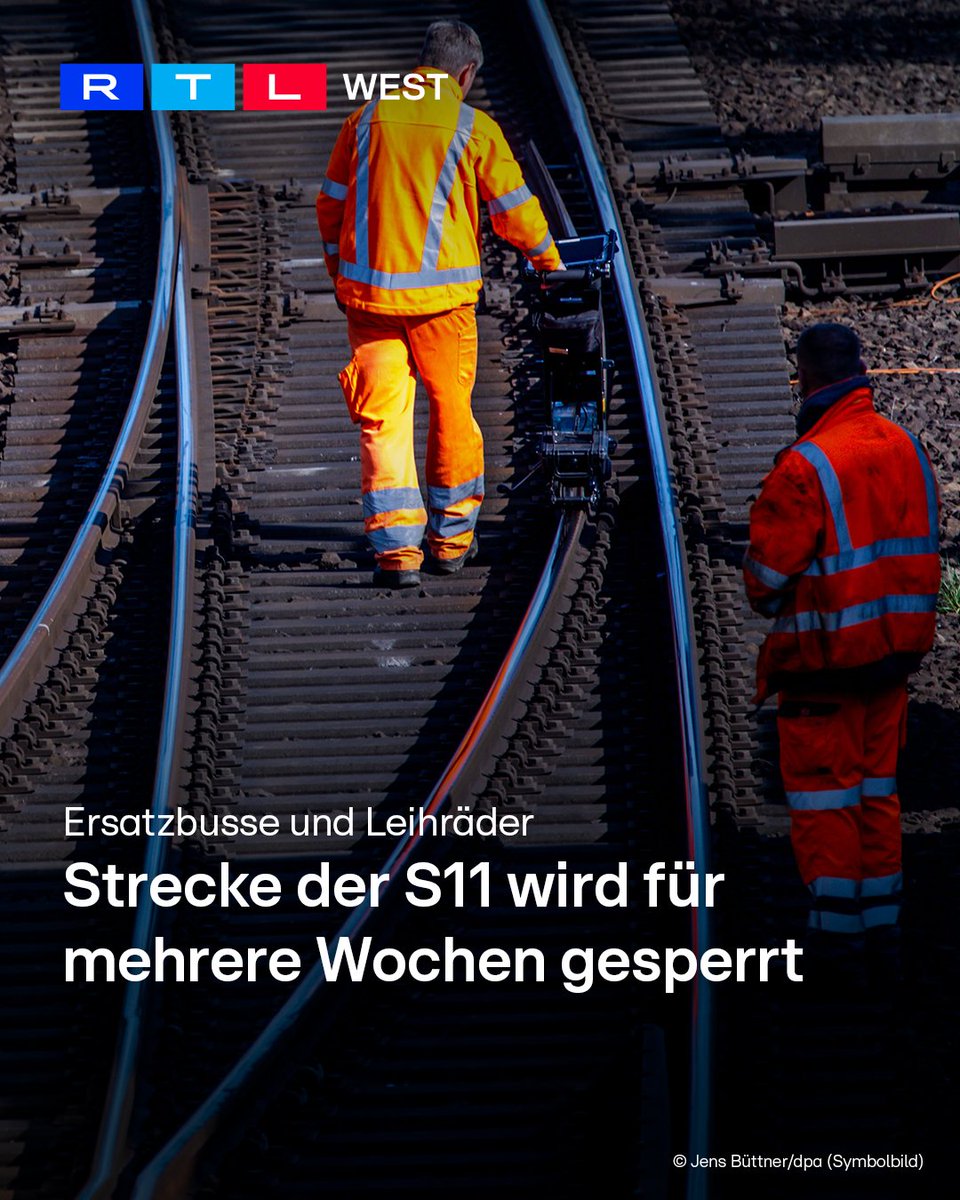 RTLWEST's tweet image. Die Strecke der #S11 zwischen #BergischGladbach und #Köln-Mülheim wird für fast drei Monate gesperrt. Los geht es am Freitag (10.04.) um 21 Uhr. Stattdessen fahren #Ersatzbusse. Außerdem werden entlang der Strecke zahlreiche Leihräder zur Verfügung stehen. Sie können an den