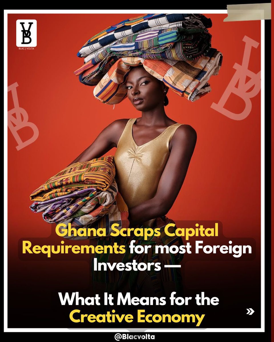 BlacVolta's tweet image. Ghana’s Investment Promotion Authority (GIPA) Bill has officially removed minimum capital requirements for most foreign investors, marking a major shift in how businesses can enter the country. (GIPA Bill) @gipcghana 

Cover Image | Jhoe Say