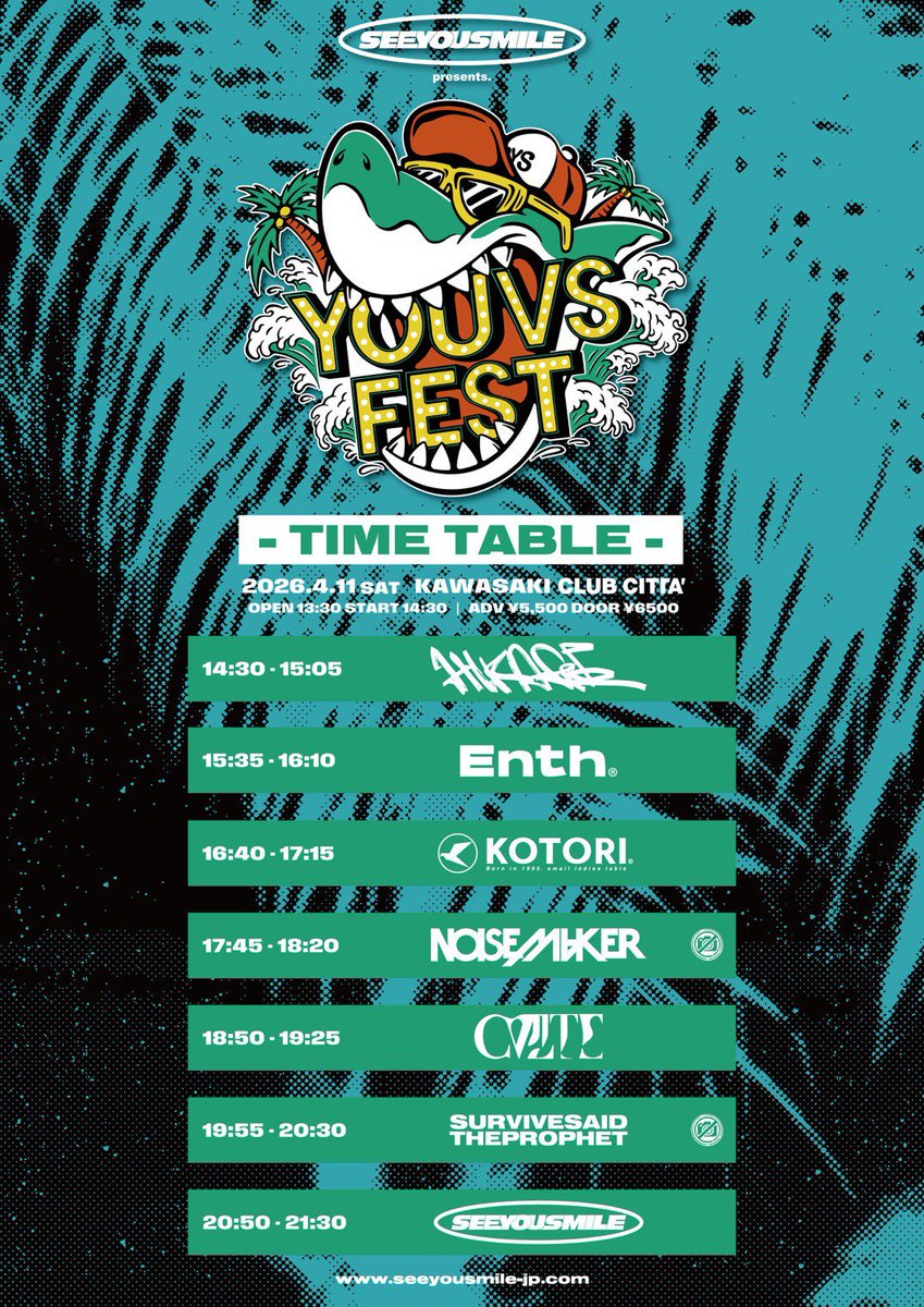 __NOISEMAKER's tweet image. 【いよいよ明日🔥】

明日4/11(土)は
See You Smile presents
"YOU VS FEST 2026"
at. CLUB CITTA'

NOISEMAKERは
17:45~
の出演となります！

グッズ販売：13:30~

▼チケットは本日4/10(金)23:59まで
livepocket.jp/e/mp79i

#NOISEMAKER
#SeeYouSmile