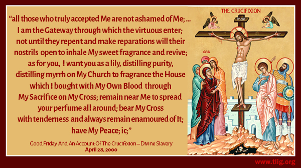 TrueLifeinGod's tweet image. Today is Good Friday. Spend time consoling Our Dear Lord by meditating on His Passion and Death, what He did to save you. Make a sacrifice today to offer to Jesus with love. ww3.tlig.org/en/messages/10…
 #PassionOfChrist #Meditation #GoodFriday #JesusLovesYou #Prayer