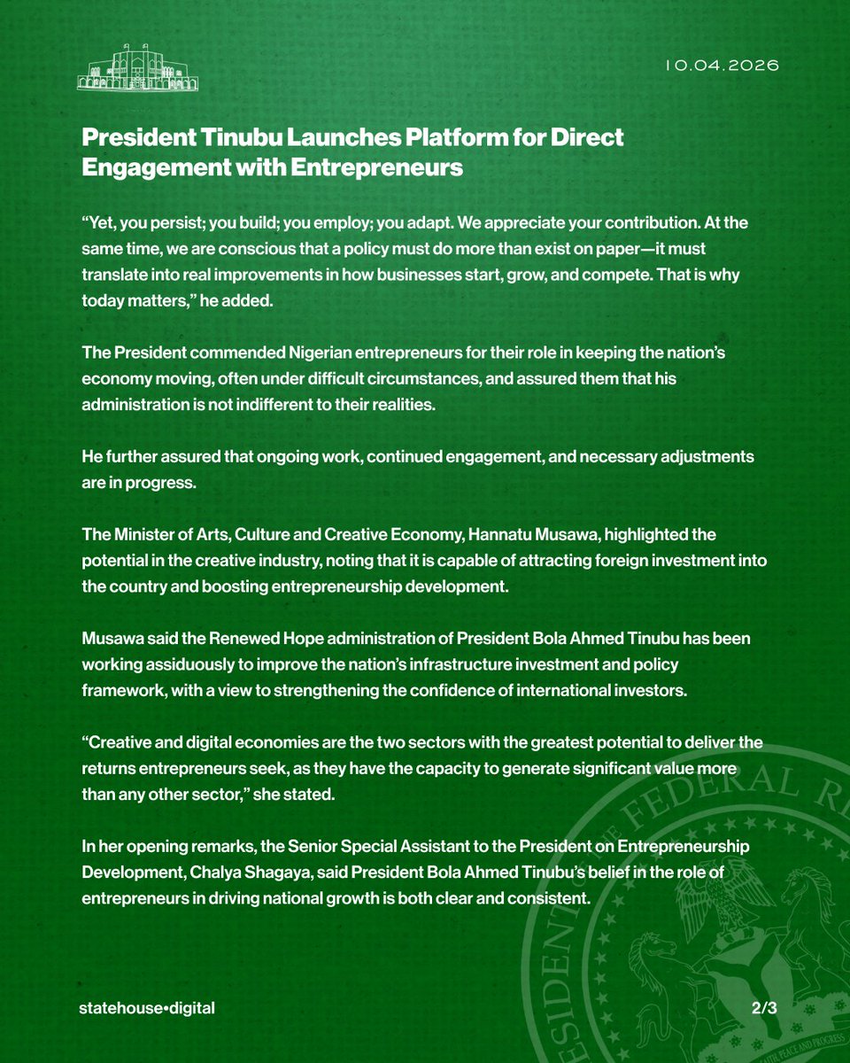 Presidency Nigeria tweet media