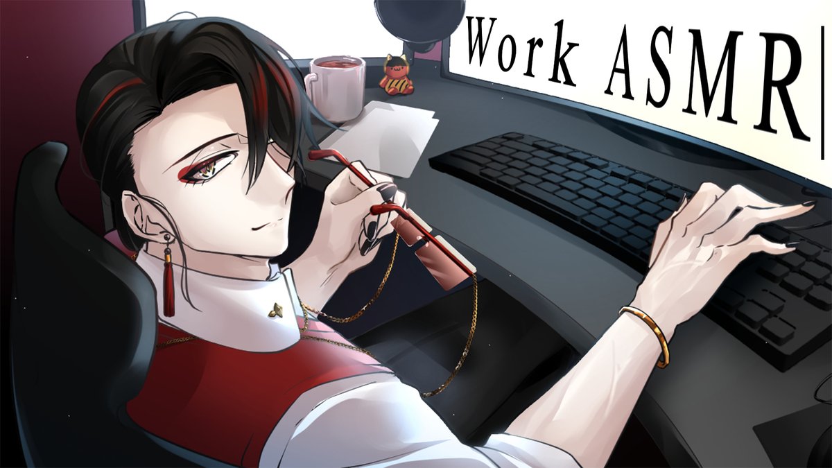 Vox_Akuma's tweet photo. hey all <3 starting a work ASMR in just a few minutes, join for nice typing and clicking sounds if ur into that https://t.co/bqaydgdVI2 https://t.co/K4wgVKbW9v