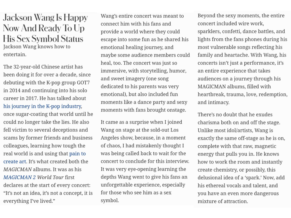 JacksonWGlobal's tweet photo. [INTERVIEW] 260410 Forbes (1/2)

Jackson Wang Is Happy Now And Ready To Up His Sex Symbol Status
🔗 https://t.co/mn7KYMElb3

#JacksonWang #王嘉尔 #잭슨 #TEAMWANG @JacksonWang852 https://t.co/HiElDbLesp