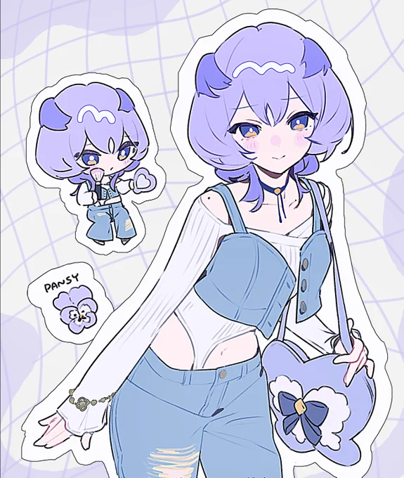 パンジーとデニム