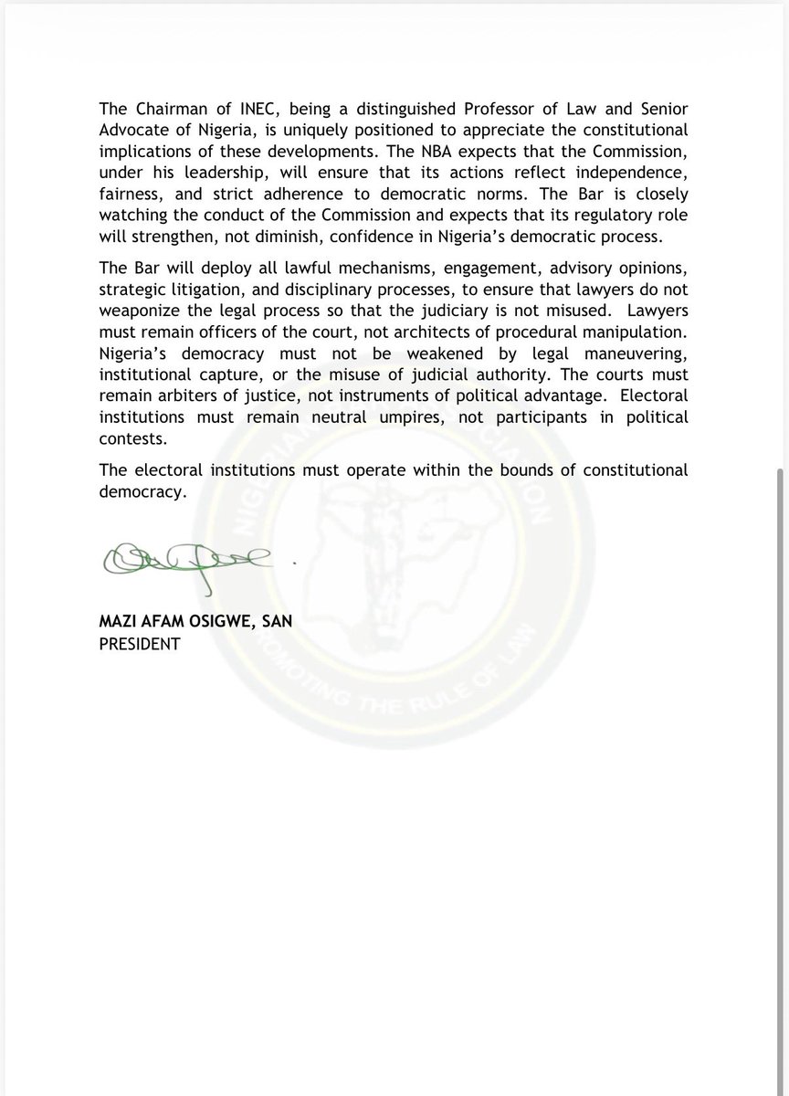 Nigerian Bar Association tweet media