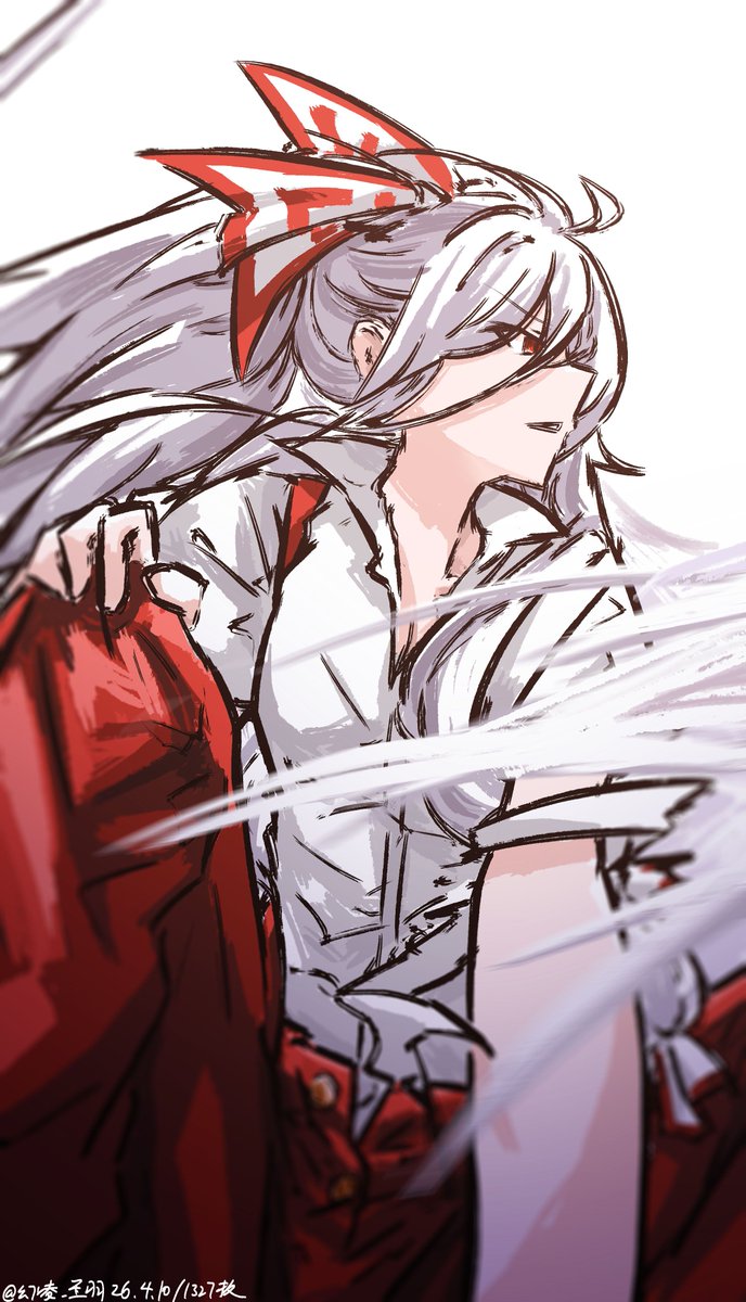 AyaRinSnow's tweet photo. #深夜の真剣お絵描き60分一本勝負 
#touhou 
#東方Project 
——藤原妹紅
第1327枚
亟 https://t.co/IhQiOZn7k4