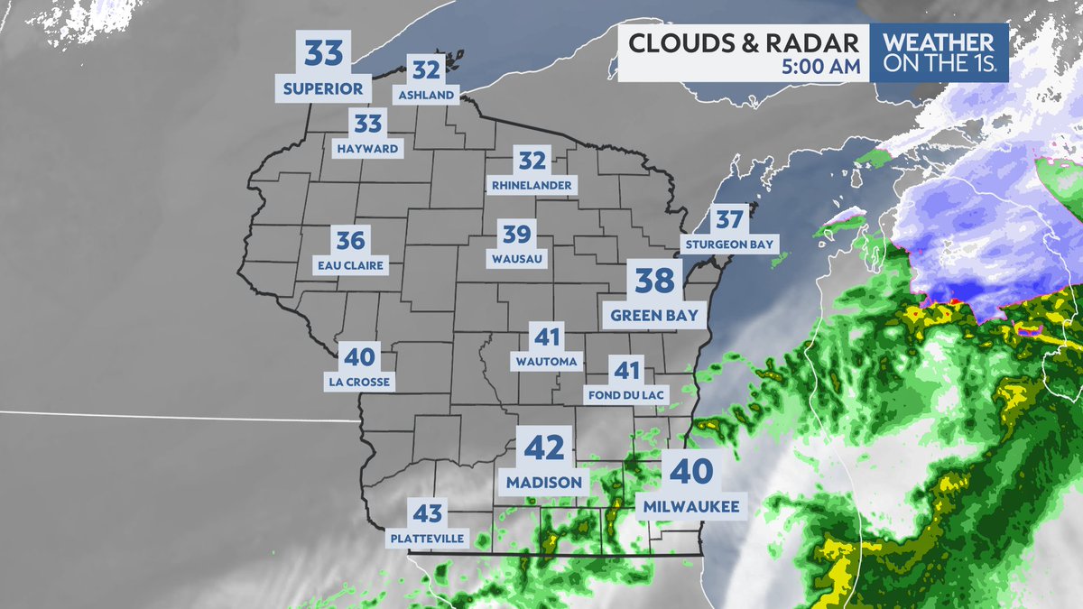 BrookeBrighton's tweet image. Showers still moving through southeastern #Wisconsin at 5AM Friday. Any rain will clear out by mid-morning. #WIwx