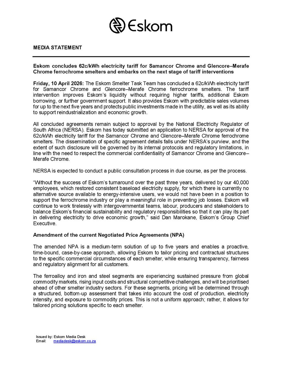 Eskom Hld SOC Ltd tweet media