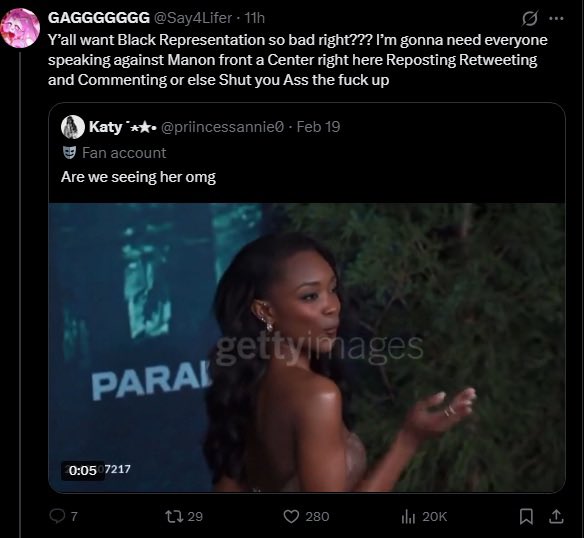 larieladotcom's tweet photo. and this is how yall reacted to black women wanting to be represented by BLACK women, not biracials https://t.co/754GxgT6Z2