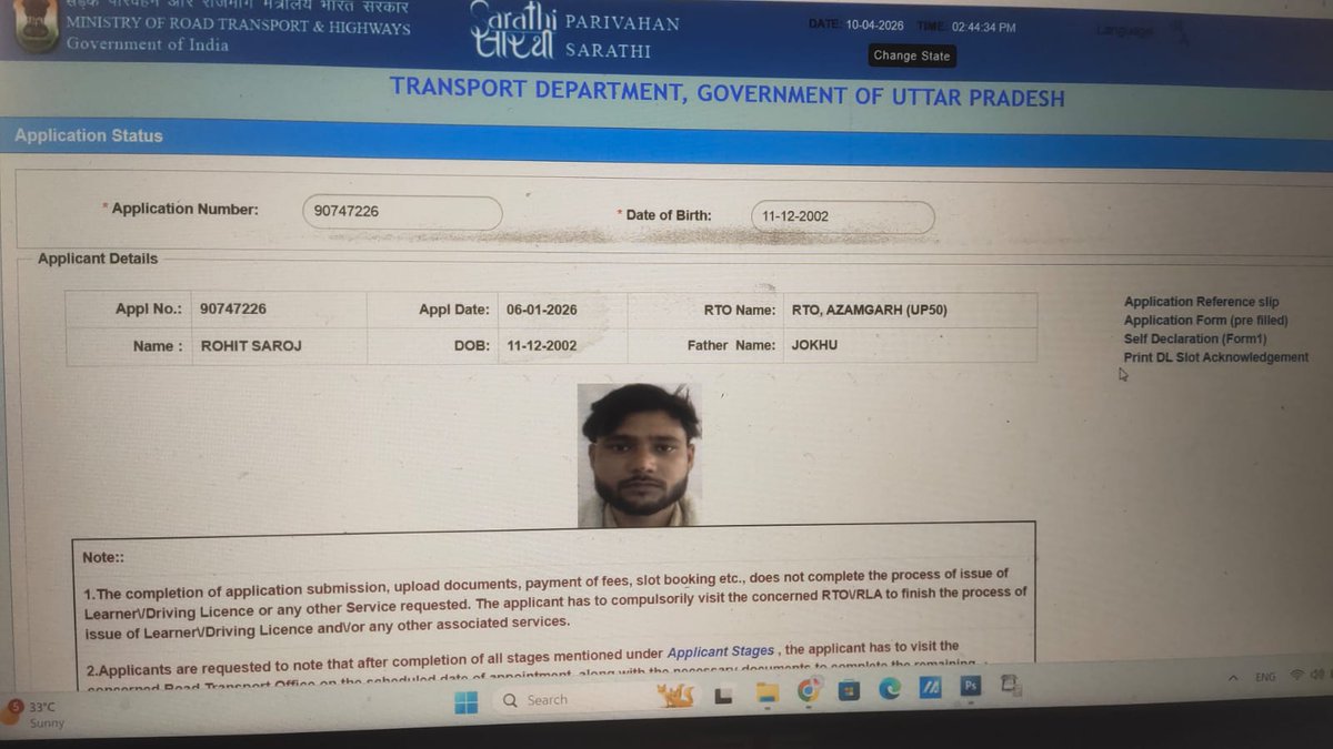 Pawank0121's tweet photo. रोहित सरोज जनपद आजमगढ़ थाना जहानागंज @azamgarhpolice महोदय ड्राइविंग लाइसेंस के लिए फाइनल सबमिट होने के बाद भी लाइसेंस जारी नहीं किया गया है, निवेदन है सम्बंधित अधिकारी को सुचित कर आवश्यक कार्रवाई करें। https://t.co/4JC77mCEZh