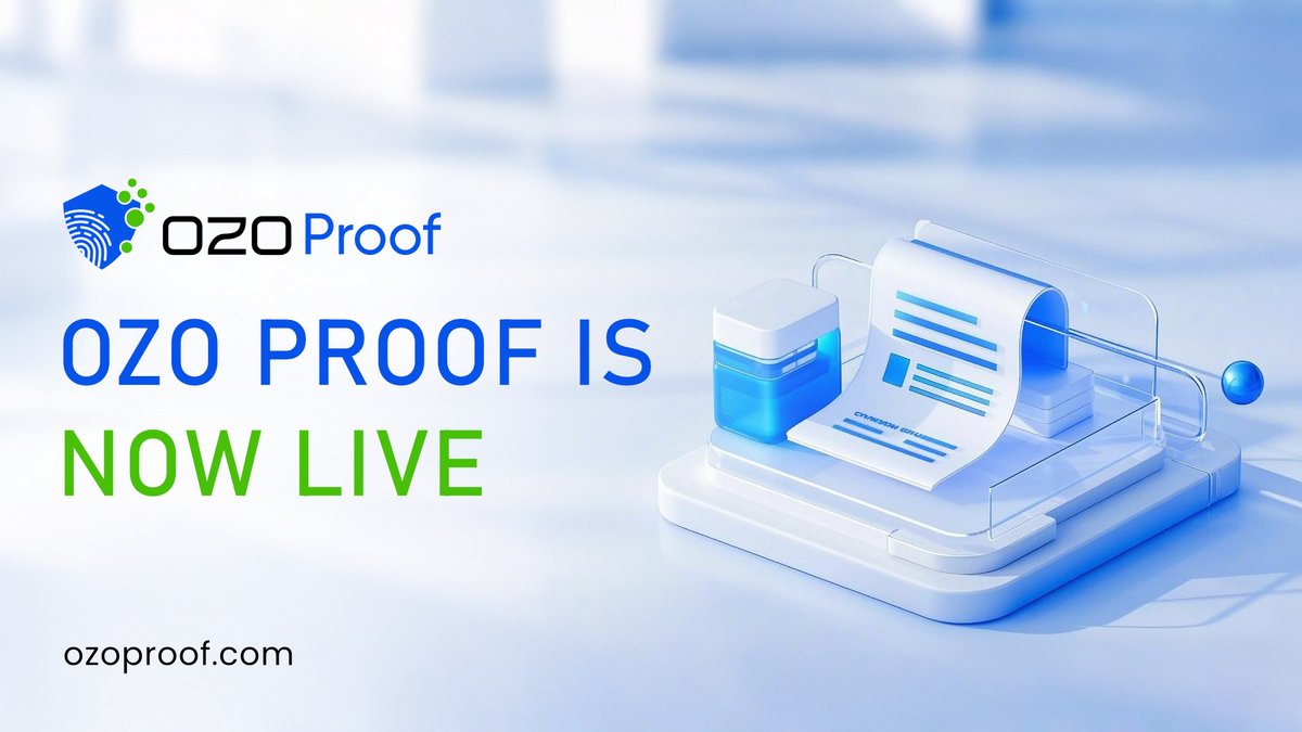 Ozone_chain's tweet photo. 🚀 OZO Proof is Now Live

The wait is over. The future of verification starts today.

We’re proud to introduce OZO Proof — a new way to verify documents without storing them.
No files. No exposure. Just tamper-proof proof on-chain.

This is more than a product — It’s the foundation for trust in the digital world.

Join us as we redefine how authenticity is secured.
#OZOProof #Launch #Blockchain #Web3 #DigitalTrust #OzoneChain #Innovation 🚀

Website: https://t.co/Ew2oGZ84M5
TG: https://t.co/RGVMKDUiau