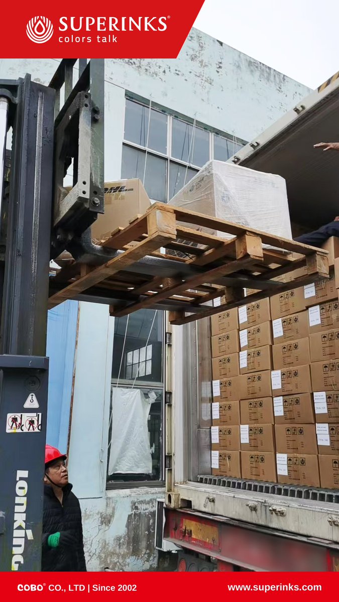 ZXuejuan98875's tweet image. #SUPERINKS Another successful loading!
Premium #inks are now on the way to meet your demands.
Committed to quality &amp;amp; on-time delivery worldwide.
#COBO SINCE 2002
#Ecosolventink #Sublimationink #DTFink #UVink #Solventink #Dyeink #pigmentink