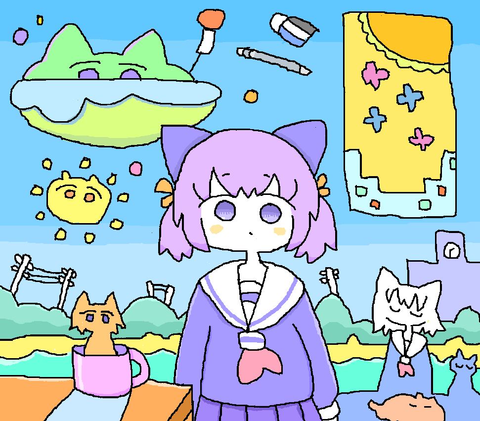 「おきらくごくらくな絵を描いてます #凍結祭りでフォロワー減ったから自己紹介して逆」|護魔ムガクのイラスト