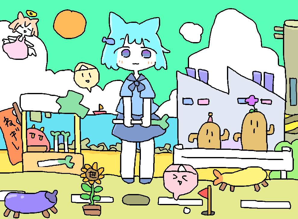 「おきらくごくらくな絵を描いてます #凍結祭りでフォロワー減ったから自己紹介して逆」|護魔ムガクのイラスト
