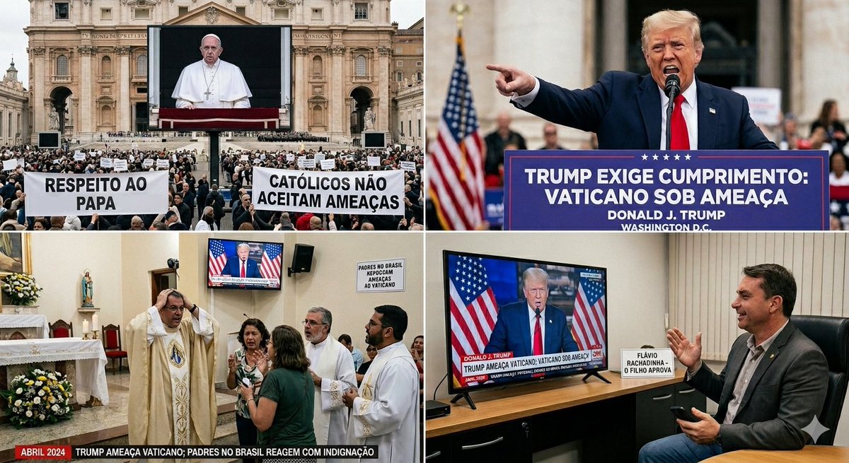 Trump agora manda ameaças ao Papa e ao Vaticano, padres no Brasil já começam mostrar sua indignação.
Flávio Rachadinha, o “filho” do presidiário acho bonito a postura do chefe Trump.

g1.globo.com/jornal-naciona…