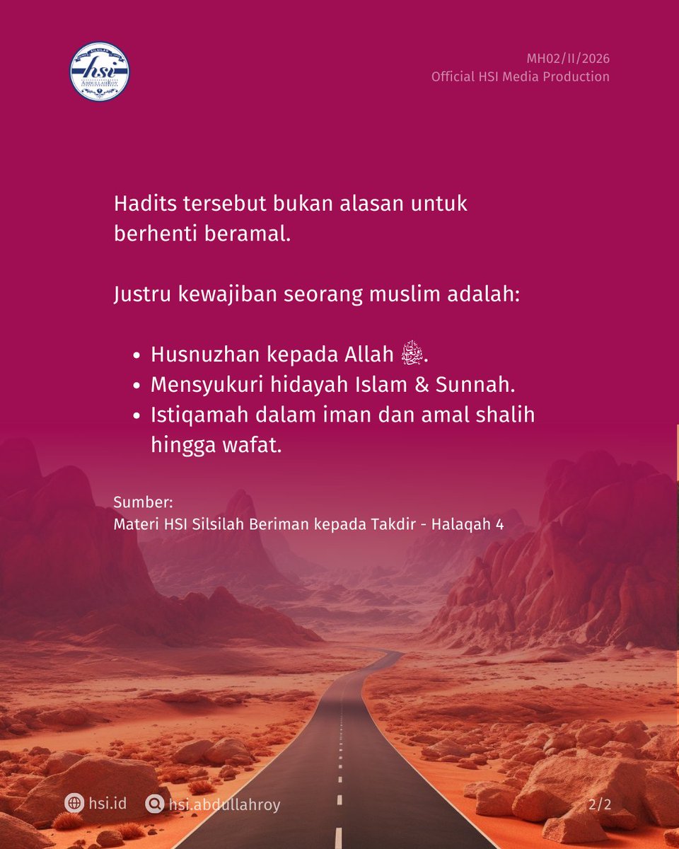 hsiabdullahroy's tweet photo. Allah ﷻ tidak menilai apa yang kita tahu tentang takdir, tapi apa yang kita lakukan dengan hidayah yang sudah diberikan. https://t.co/lwoQBQJ9EL