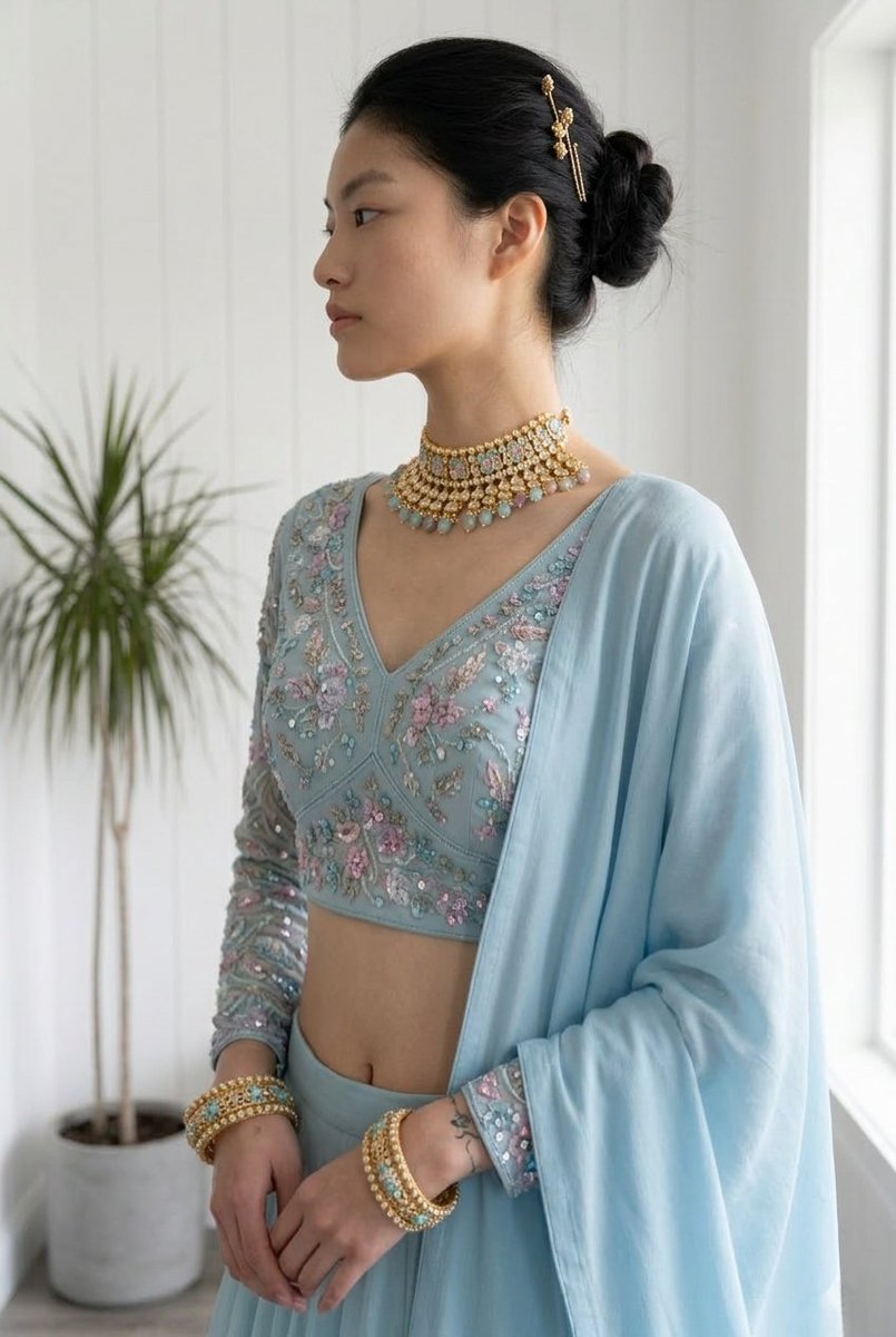 riteishcreation's tweet photo. New Year, New Wardrobe: Season’s End Sale! 🎊 ​

As we welcome the Nepali New Year 2083, we are clearing our racks to make room for fresh creativity!
The Design: Features a V-neck blouse with delicate floral thread-work, sequins, and full-length sheer sleeves. #Newyear2083 #sale https://t.co/aHH7Yp0oIG
