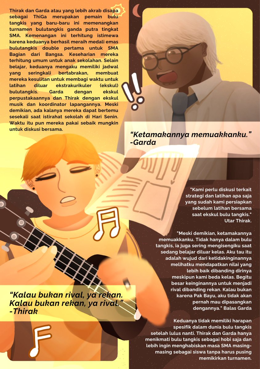 "REKAN atau RIVAL?!"
Dan jawabannya adalah... Bukan keduanya! 🏸

Kenapa bisa begitu? Simak penjelasan keduanya melalui #MajalahKisahSekolah berikut~ 🐅🦅
#riesigteeoc #riesigteeoctalk