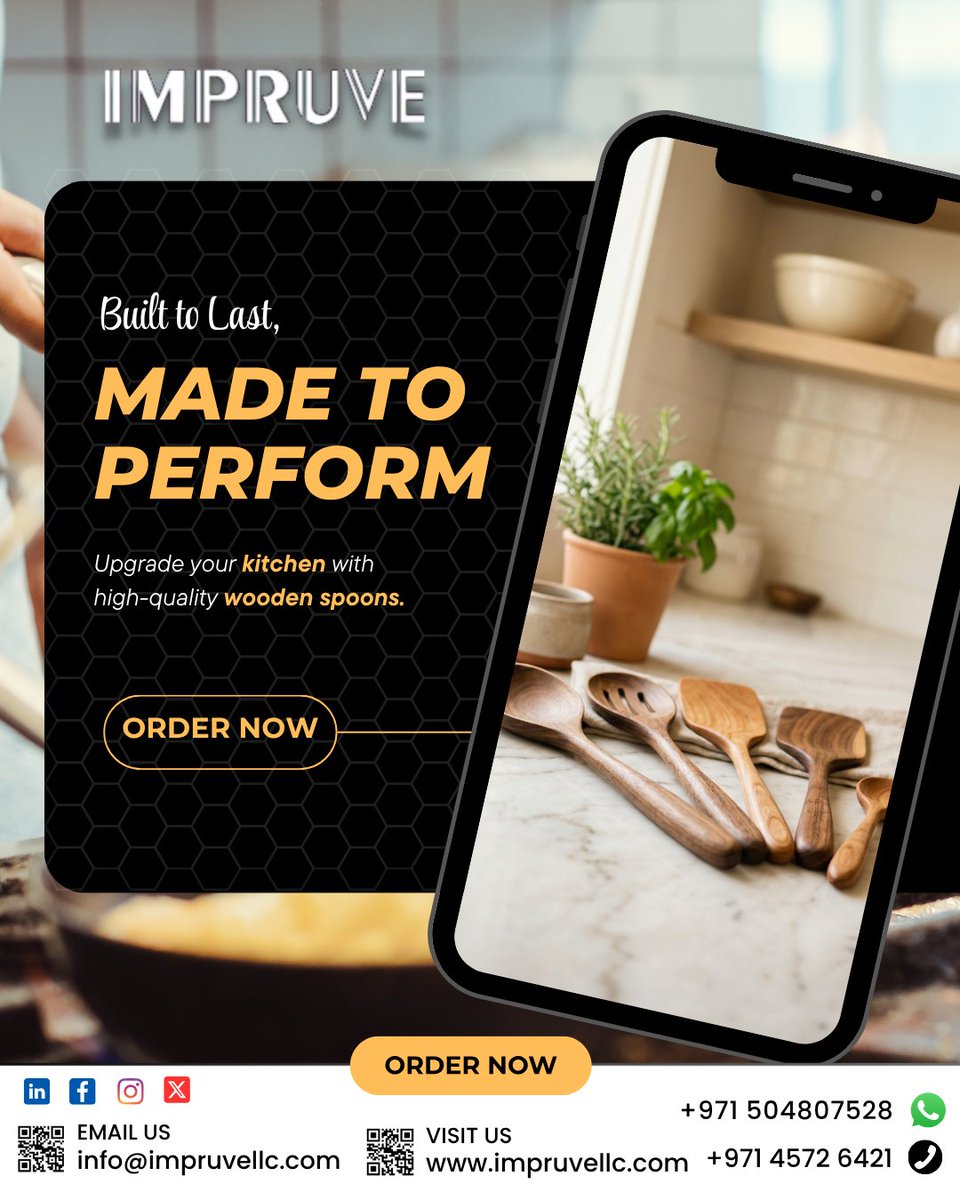 impruvellc's tweet image. Upgrade your kitchen with durable, stylish wooden spoons 🍳✨
Cook smarter, serve better, and elevate every meal 🥄🔥
Order now!

🌐 impruve.com

#kitchenessentials #woodenspoons #cookingtools #kitchenupgrade #premiumquality #homecooking #cheflife #kitchengoals