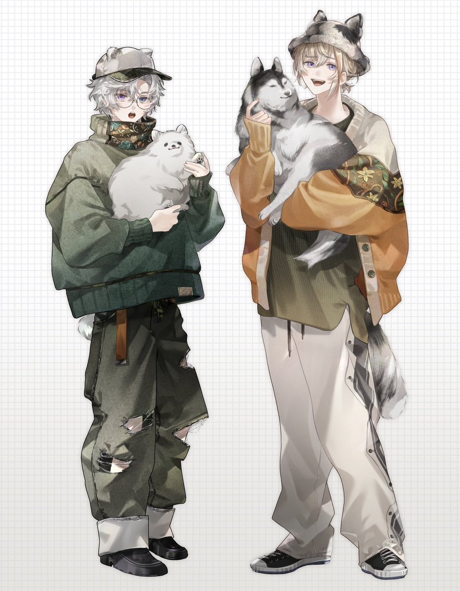 いい感じ！花刺繍×わんこエビバディ①💐🐶🐾
描き込みたのしい☺️