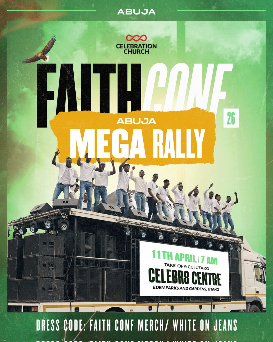 FC ABUJA MEGA RALLY‼️
Faith is rising in Abuja.

And this Saturday - the entire CCI Abuja family gathers.
Together. One sound. One house. One city. 📣 

Then we hit the streets.
Knocking on doors. 
Stopping strangers.

Telling Abuja that something is coming that they cannot