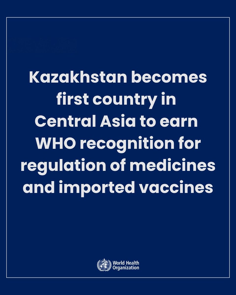 DrTedros's tweet image. Congratulations to #Kazakhstan on becoming the first country in Central Asia to reach Maturity Level 3 (ML3) for the regulation of medicines and imported vaccines. Strong regulatory systems are essential for access to safe, effective and quality-assured health products. This