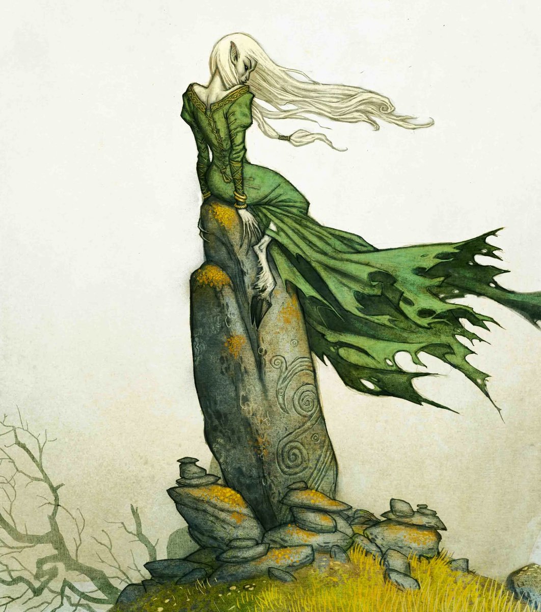 StephenGeoRae's tweet image. The Green Lady of Ladyland is a Glaistig. She appears as a woman of beauty but is half-woman and half-goat similar to a Faun; her lower half disguised by a green robe

more: 'Folklore of Scotland: Faerie Folk and Folk Horror'
folkloreofscotland.com

art: Johan Egerkrans