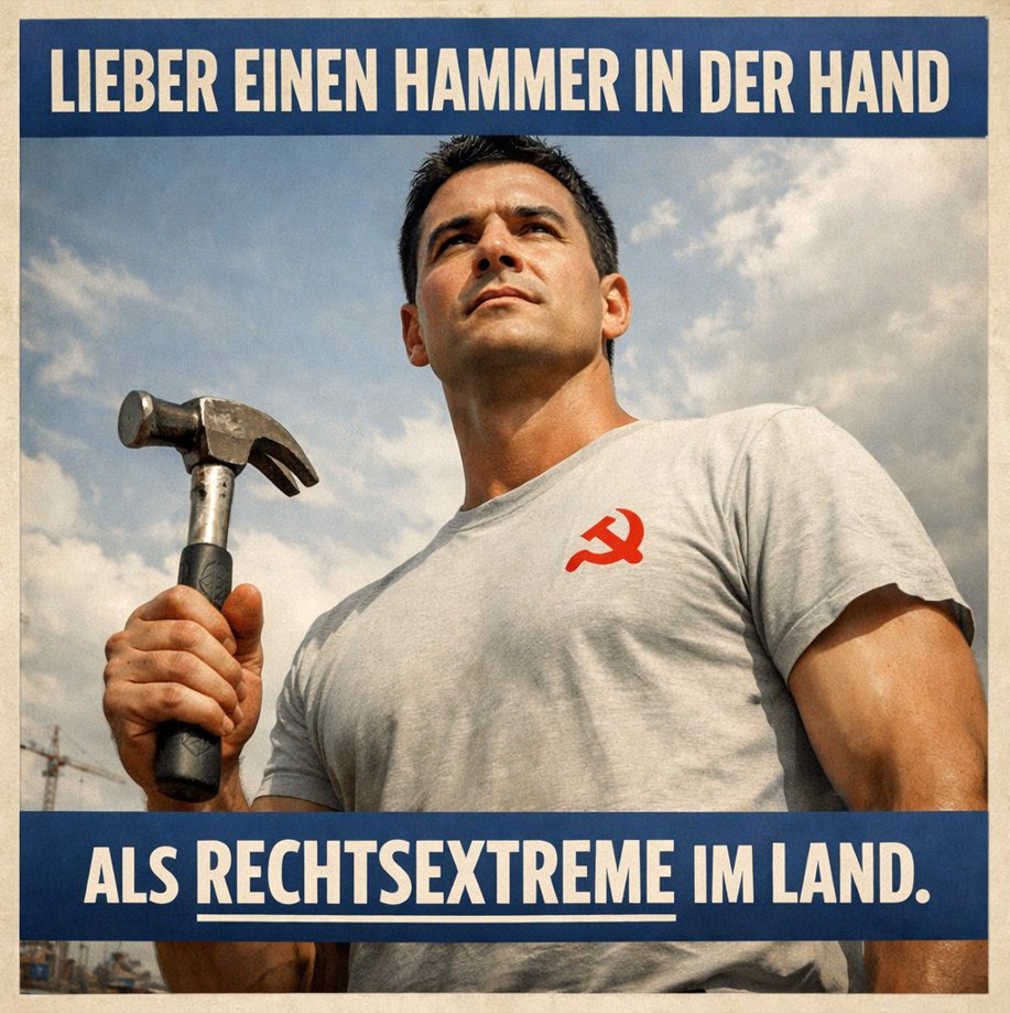 JT_Voermann's tweet image. Der Hammer – eines der ältesten Werkzeuge der Menschheit. Seit der Steinzeit genutzt, steht er bis heute für Kraft, Präzision und Handwerk. Ob Bau, Kunst oder Alltag: Ohne ihn läuft nichts. 🔨

#FreeMaja #LebenslangfürMarla #Satire #Hammerzeit