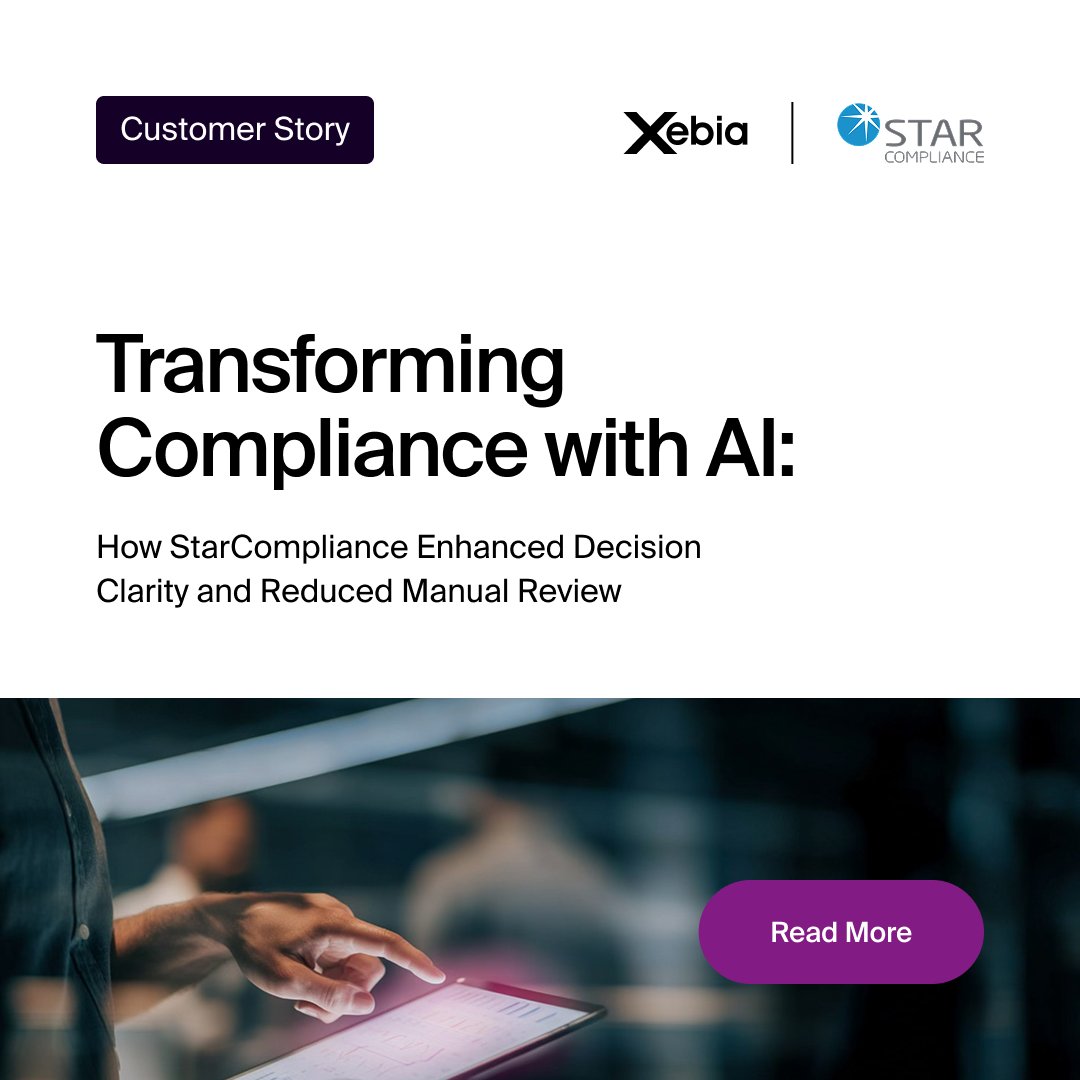 Xebia_Global's tweet image. Compliance only works if people understand it.

With @StarCompliance, #Xebia turned complex, rule-heavy outputs into clear, actionable #AI-driven explanations—cutting manual review by up to 70% and improving speed and accuracy.

See how: okt.to/HWe3lI.

#AIInCompliance
