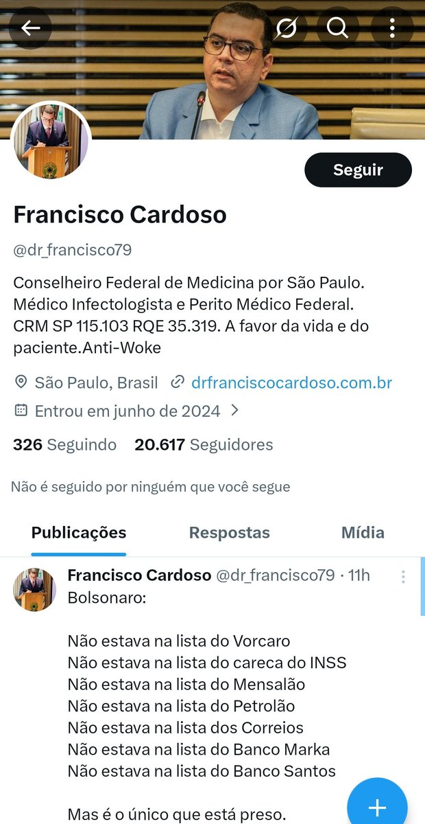 Isso aqui é vergonha heim médico postando desinformação surreal